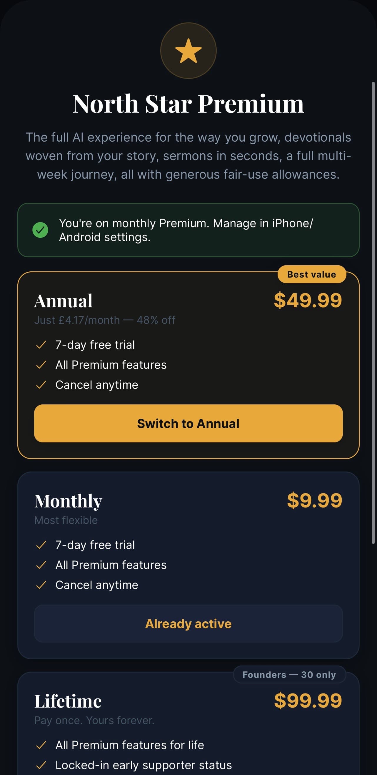 Plans & Pricing screenshot