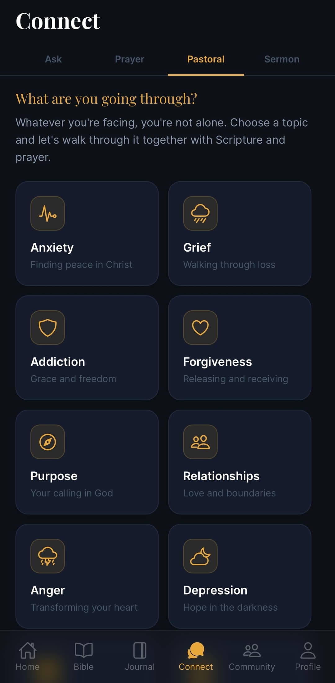 Pastoral care screen