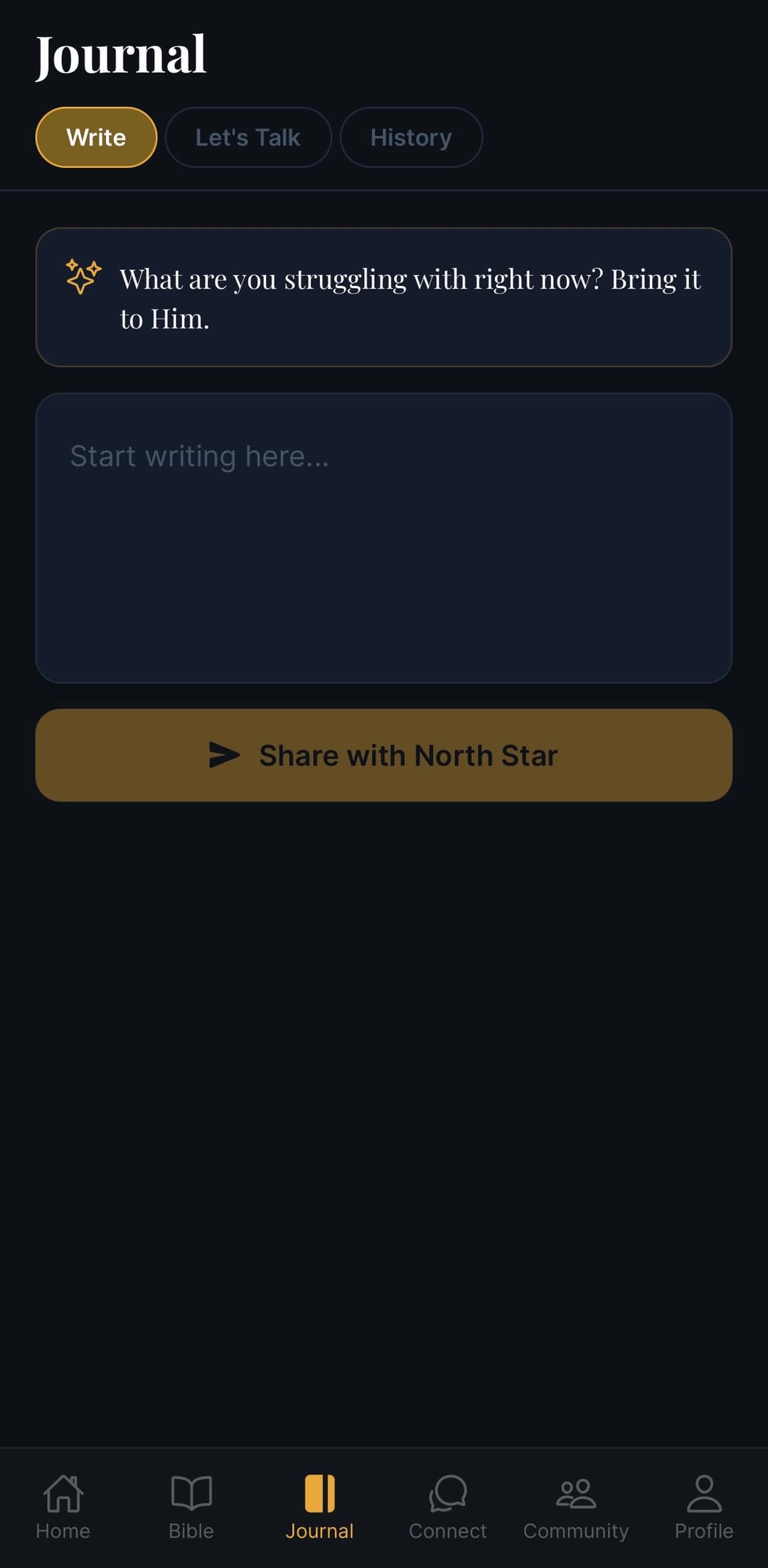 Journal screen